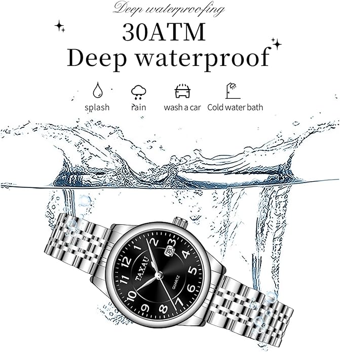 Womens Watch Fashion Dress Waterproof Silver Watches for Women Casual Easy Read Quartz Analog Women's Watch Two Tone Stainless Steel Ladies Watches with Day Date