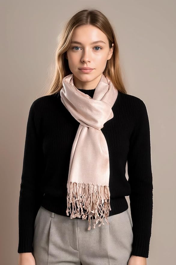Achillea Soft Silky Pashmina Scarf for Women – Shawl Wrap for Evening Dresses, Bridesmaids, Weddings & Everyday Wear