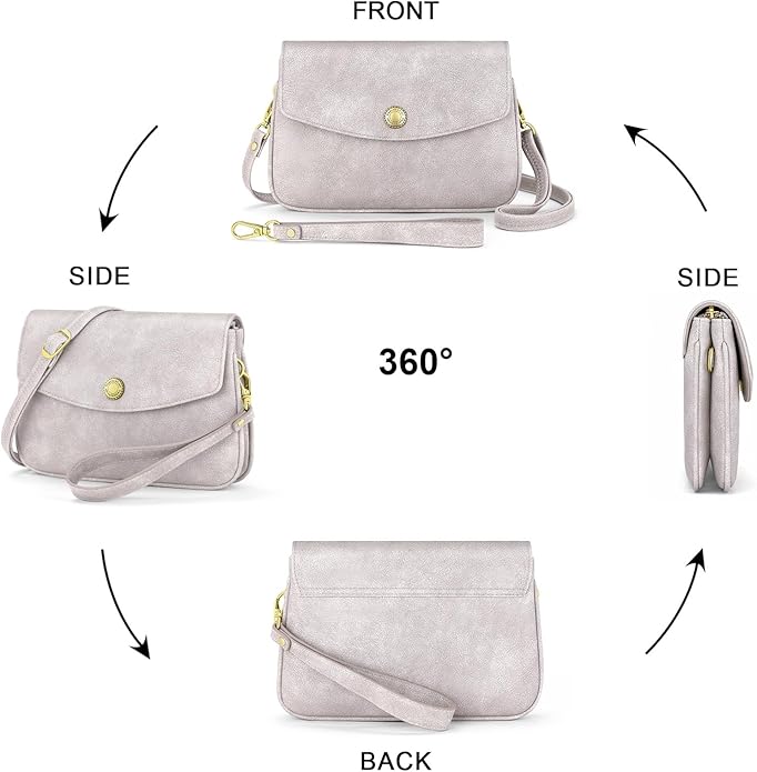 Peacocktion Small Crossbody Bags for Women Travel Wristlet Wallets Trendy Small Vegan Leather Cell Phone Purse Handbag