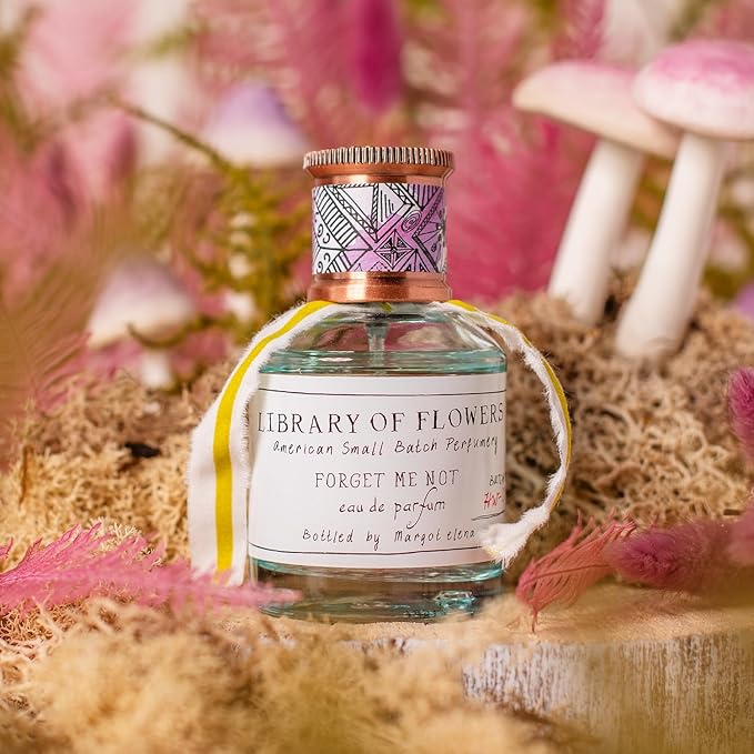 Library of Flowers Forget Me Not Eau de Parfum, 1.69 Fl. Oz., Osmanthus, Rice Powder, & White Orchid Scented Women's Perfume, Luxury Fragrance Spray for Women