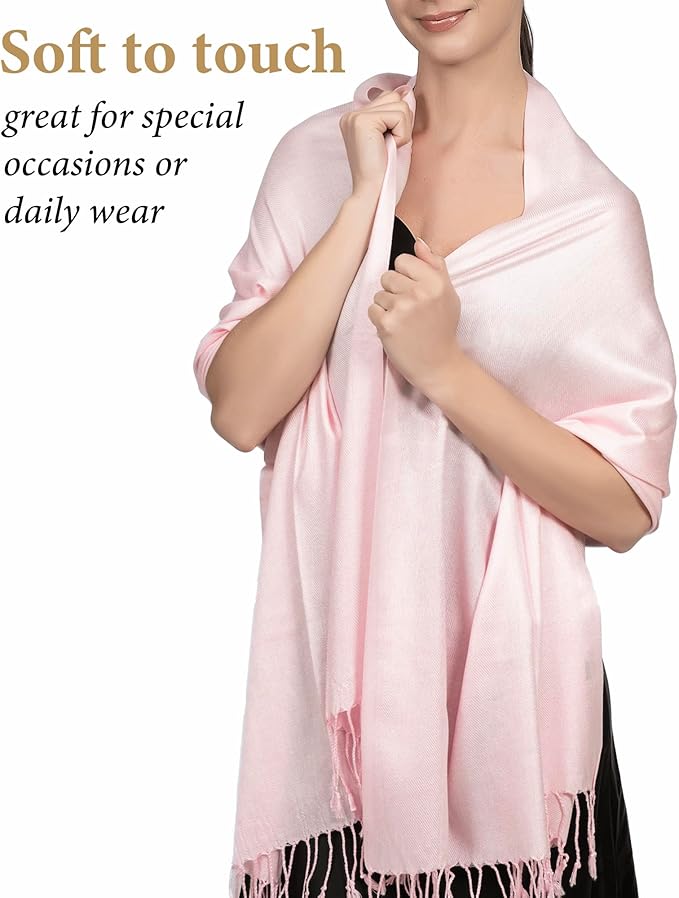 Achillea Soft Silky Pashmina Scarf for Women – Shawl Wrap for Evening Dresses, Bridesmaids, Weddings & Everyday Wear