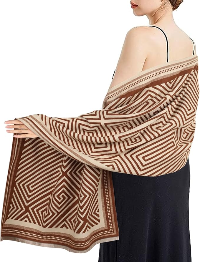 EXTREE Scarfs for Women Pashmina Silky Shawl Wrap for Evening Dressing Blanket Open Front Poncho Cape