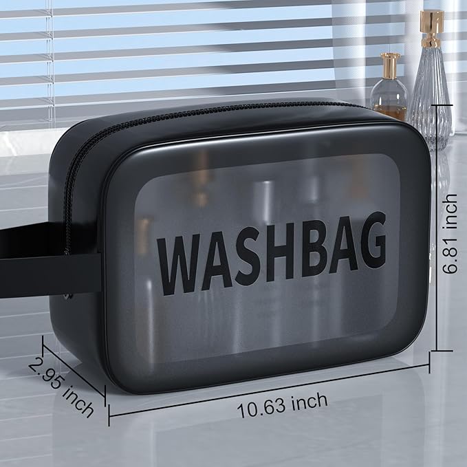 3-in-1 Black Waterproof Makeup Bag Set - Includes Travel Cosmetic Case, Daily Eyeshadow Brushes & Foldable Brush Cleaning Bowl, All-in-One Organizer for Beauty Lovers