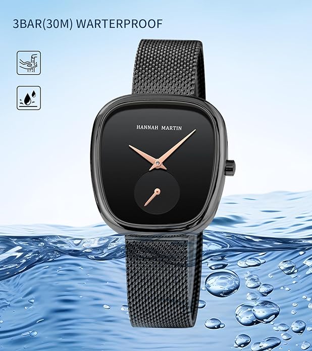 HANNAH MARTIN Watches for Women Waterproof Ladies Analog Quartz Wrist Watches Stainless Steel Band Fashion Dainty Female Watch Luxury Bracelet Diamond