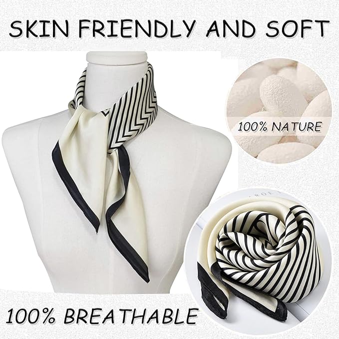 Dailyacc Hair Bandanas Scarf For Women Lightweight Fashion Neck Silk Satin Head Scarves For Sleeping Handbags Scarf