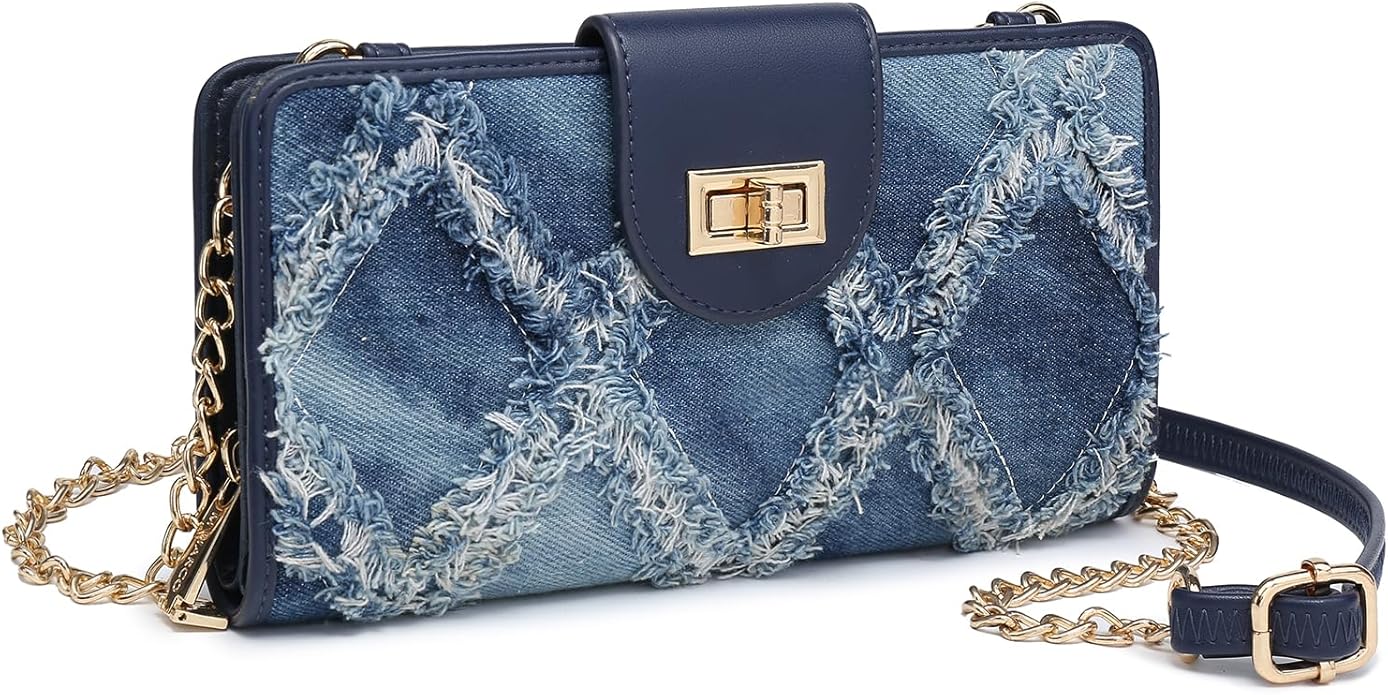 MKP COLLECTION Women Small Crossbody Shoulder Bag Zip Wallet Purse Handbags Clutch Credit Card Holder with Chain Strap