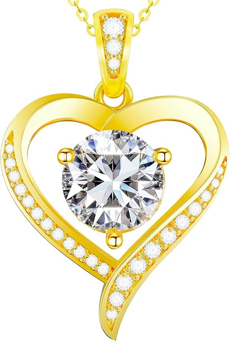 Heart Pendent Necklaces for Women, 1-3ct Moissanite Necklace with I love U Engraving - Anniversary Birthday Gifts for Women Her Wife Girlfriend Mom, 925 Silver Jewelry