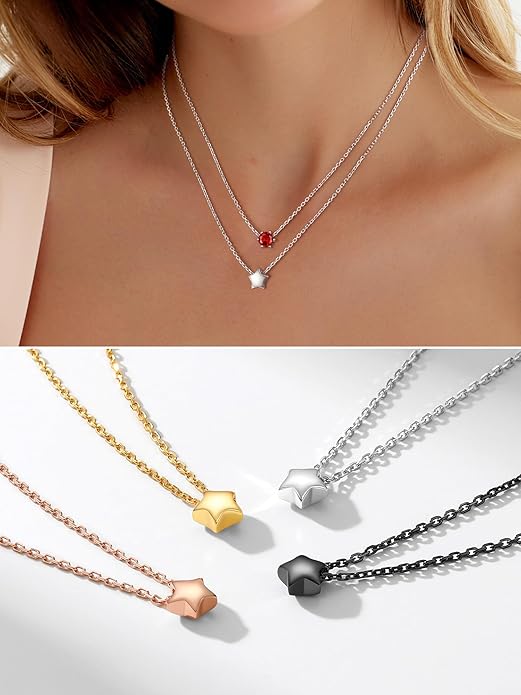 PROSILVER 925 Sterling Silver Necklace for Women | Dainty Delicate Adjustable Choker with Heart/Star/Moon/Vertical Bar Pendant, Hypoallergenic Tarnish Resistant Everyday Jewelry Gift for Her