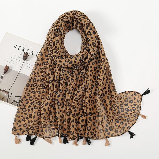 YOUR SMILE Large Boho Scarf for Women Lightweight Floral Printed Scarves Fall Winter Fashion Fringed Shawl wraps