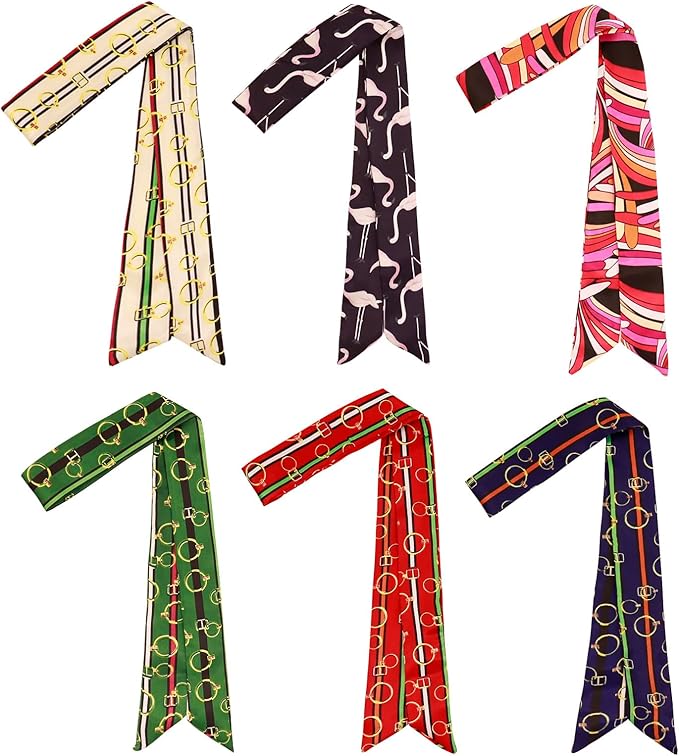 Purse Scarf for Women, Multifunctional Skinny Scarf for Bags Hair Neck Fashion Accessories