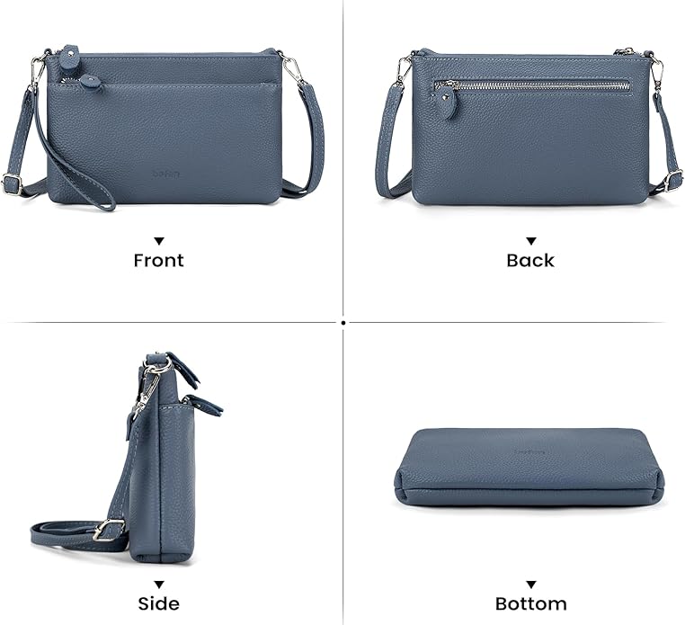 befen Genuine Leather Wristlet Clutch Wallet Purses with RFID Blocking, Small Crossbody Bags Shoulder Handbag for Women