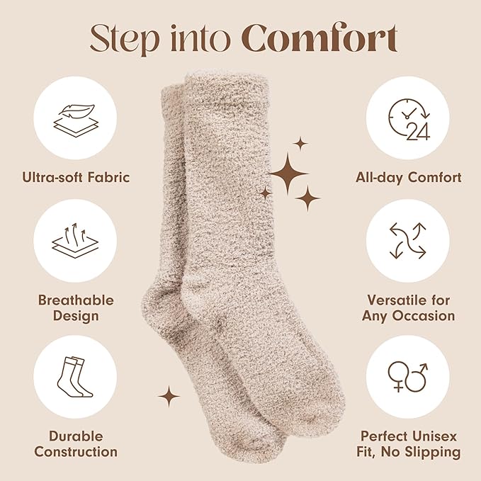 Unboxme Gifts Warm & Cozy Ultra-Luxe Cloud Sock for Women & Men - Super Soft Luxurious Fabric Sleep Socks