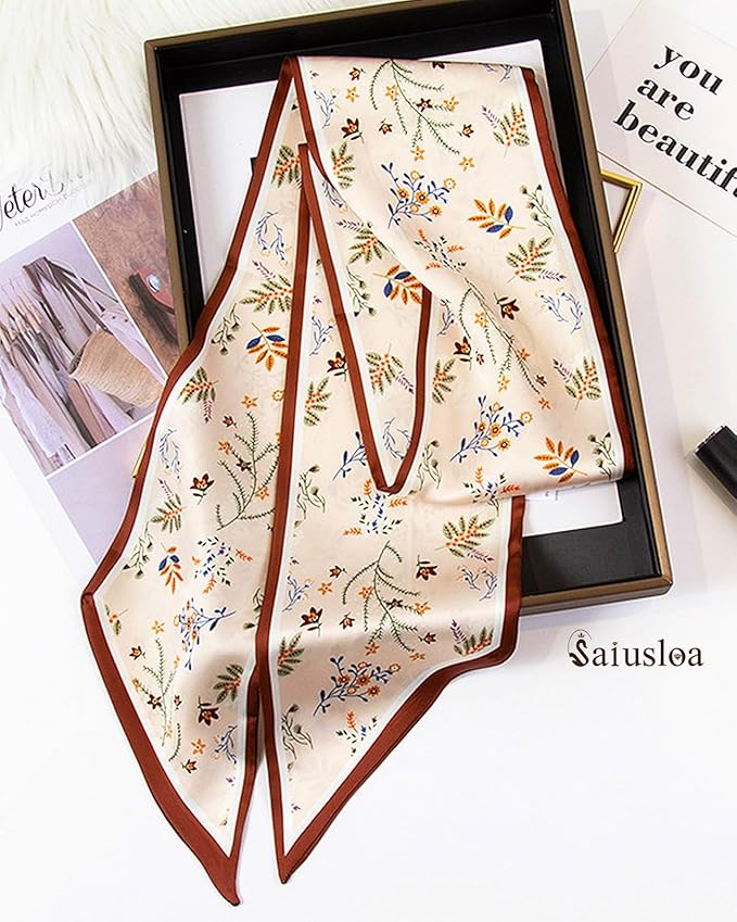Purse Scarf For Handbags Head Scarves For Women's Hair Bags Scarfs Long Skinny Scarves Fashion Silky