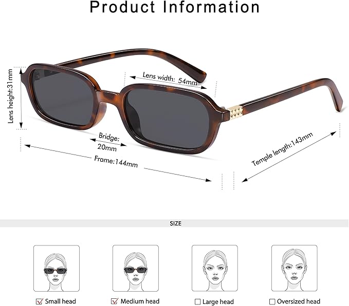 Retro Rectangular Sunglasses for Women Vintage Fashion Trendy Funny Small 90s Square Sunnies 2025 AP3698