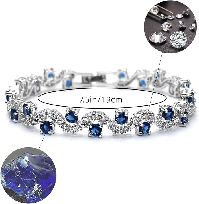 18K White gold Full Diamond Bracelet Paired with Pure Natural Moissanite Diamond Sapphire Shining and Brilliant Women's Versatile ﻿