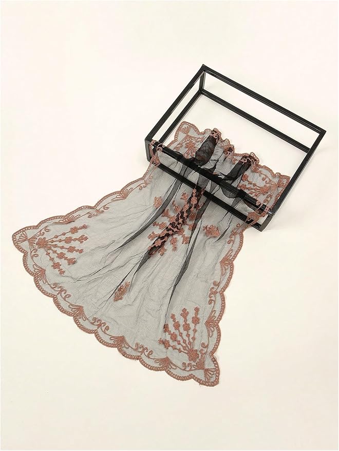 Floerns Women's Flower Embroidery Hair Scarf Headband Sheer Lace Hair Bandana