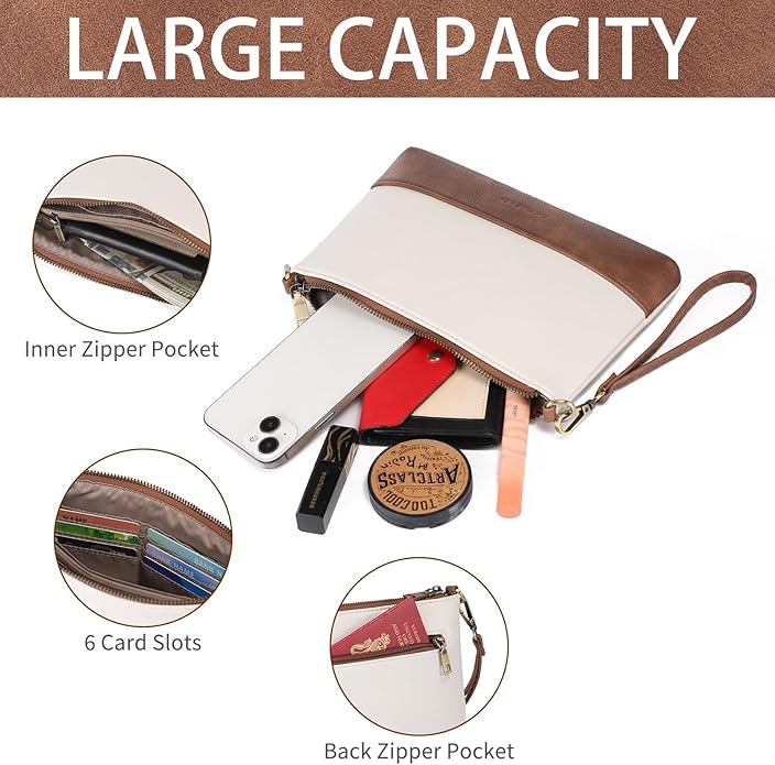 GAEKEAO Wristlet Wallet Clutch Purses For Women Small Crossbody Bag Cell Phone Wallet Purse Shoulder Handbag with Card Slots