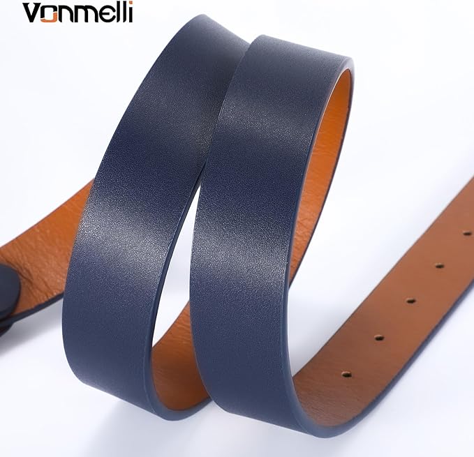 VONMELLI Women's Soft Faux Leather Belt for Jeans Pants Dress Fashion Ladies Waist Belt with Gold/Silvery Buckle