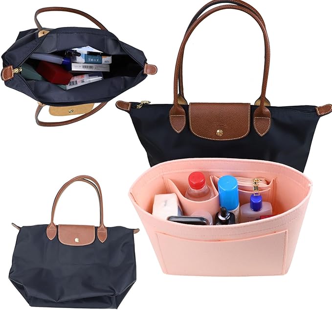 Lckaey Purse Organizer Insert for Le Pliage Neo Handbags Insert Organizer1012pink-S