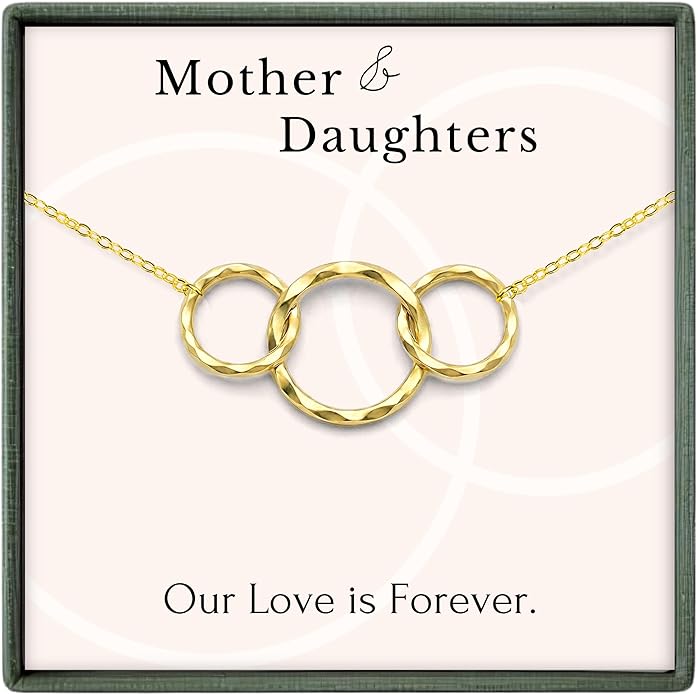 HOPE LOVE SHINE Mom Gift from Daughter - Sentimental, Meaningful Mother and Daughter Necklace, Jewelry, 14k Gold Plated Sterling Silver
