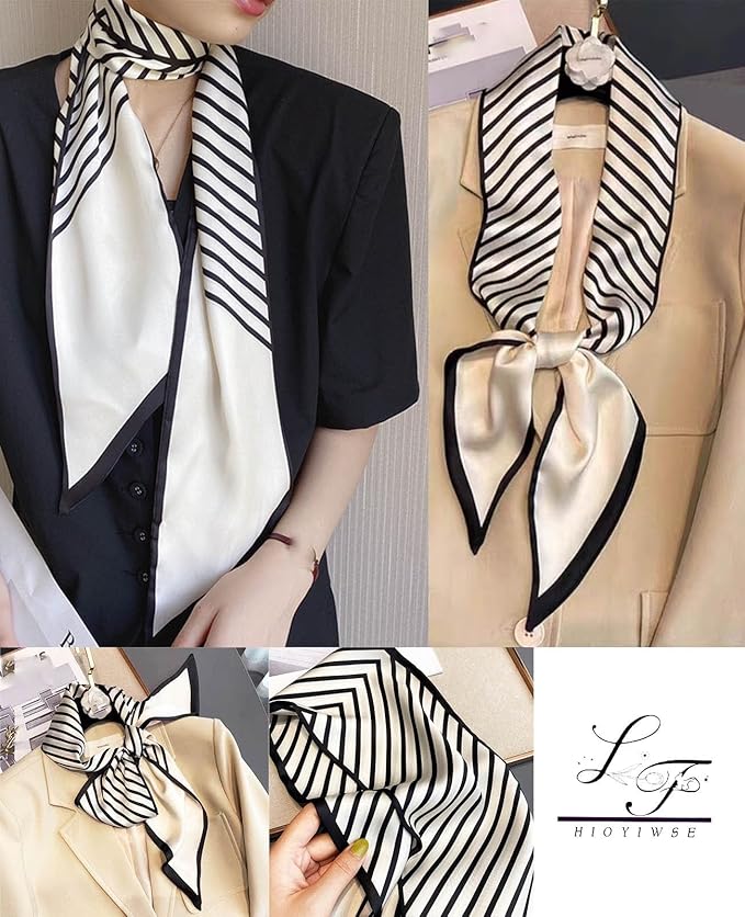 Head Scarf Hair Neck Scarves For Women Purse Bag Scarfs For Handbags Silky Long Thin Satin Headscarf Fashion