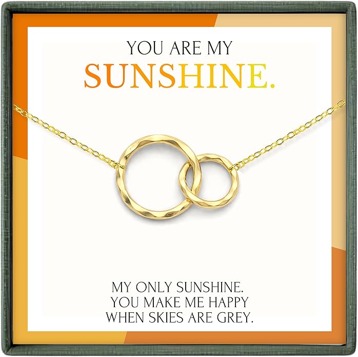 HOPE LOVE SHINE Mom Gift from Daughter - Sentimental, Meaningful Mother and Daughter Necklace, Jewelry, 14k Gold Plated Sterling Silver
