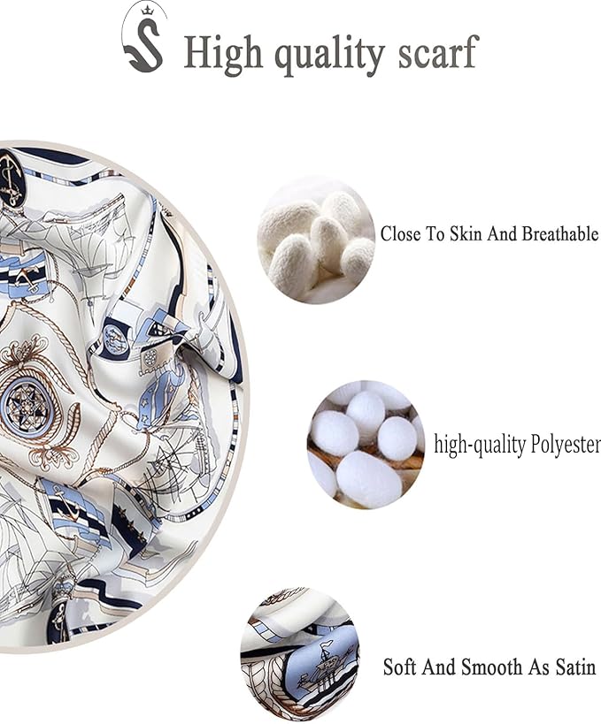 Neck Scarf For Womens Silky Head Scarves Hair Bandanas Square Scarf Fashion Accessories lightweight