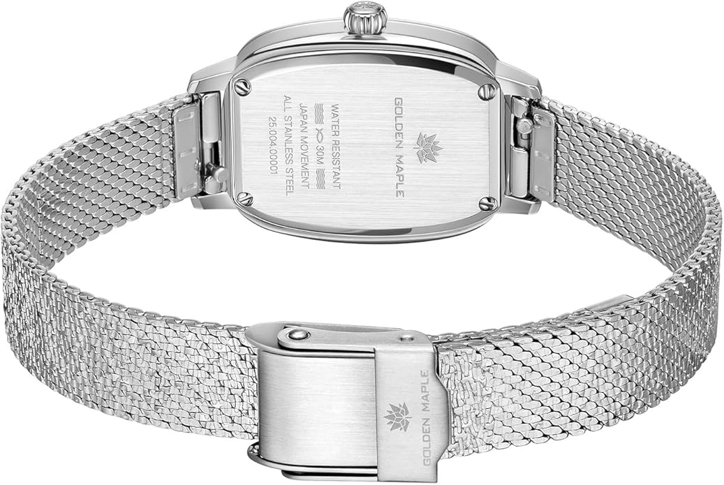 GOLDEN MAPLE Watches for Women, Dainty Gold Watch with Small Stainless Steel Case, Quartz Movement and Water Resistant, Adjustable Mesh Band