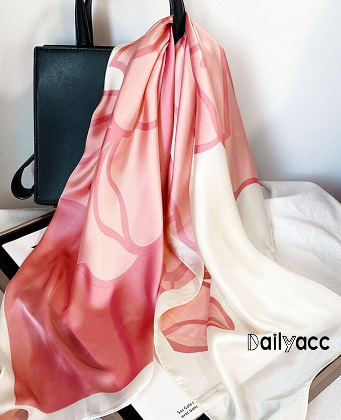 Dailyacc Hair Bandanas Scarf For Women Lightweight Fashion Neck Silk Satin Head Scarves For Sleeping Handbags Scarf