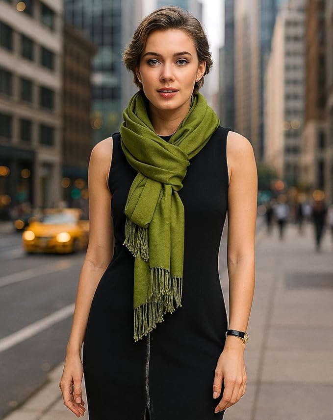 Achillea Soft Silky Pashmina Scarf for Women – Shawl Wrap for Evening Dresses, Bridesmaids, Weddings & Everyday Wear