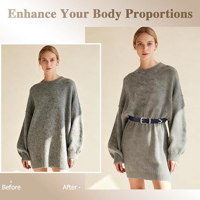 Belts for Women with Gold Buckle Faux Leather Belts Fashion Casual belts for jeans