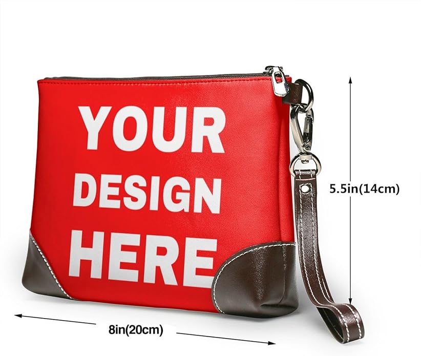 Custom Leather Wristlet Personalized Wallets For Women Men Wristlet Handbags Customized Clutch Purses For Women