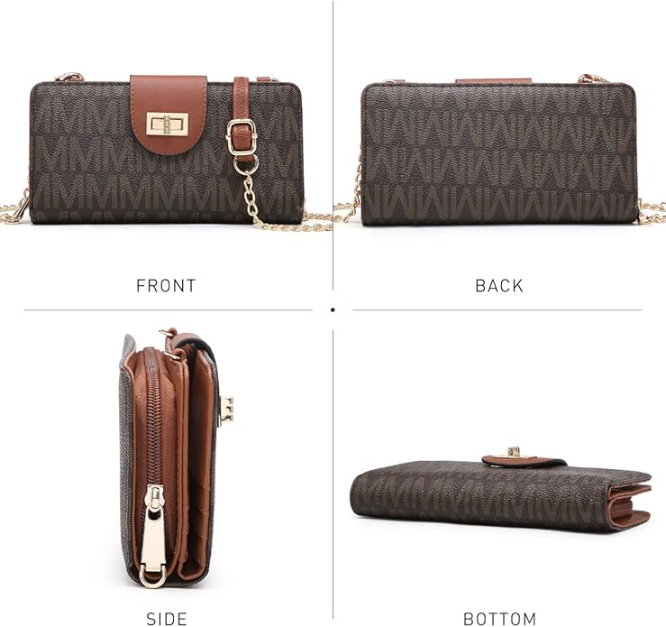 MKP COLLECTION Women Small Crossbody Shoulder Bag Zip Wallet Purse Handbags Clutch Credit Card Holder with Chain Strap