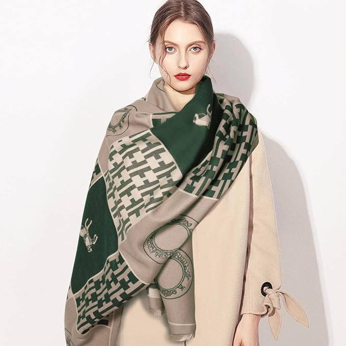 EXTREE Scarfs for Women Pashmina Silky Shawl Wrap for Evening Dressing Blanket Open Front Poncho Cape