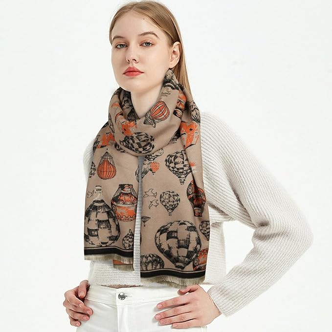EXTREE Scarfs for Women Pashmina Silky Shawl Wrap for Evening Dressing Blanket Open Front Poncho Cape