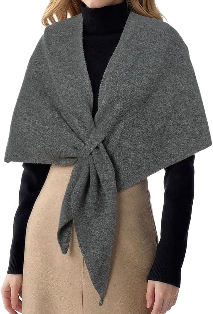 RIIQIICHY Shawl Wrap Women Pashmina Triangle Cape Knit Sweater Scarf for Fall Winter Fashion Accessory