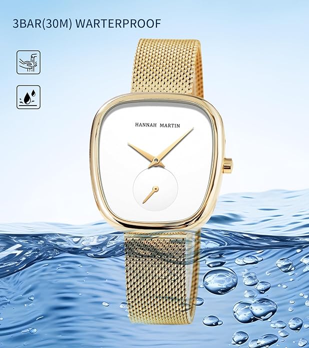 HANNAH MARTIN Watches for Women Waterproof Ladies Analog Quartz Wrist Watches Stainless Steel Band Fashion Dainty Female Watch Luxury Bracelet Diamond