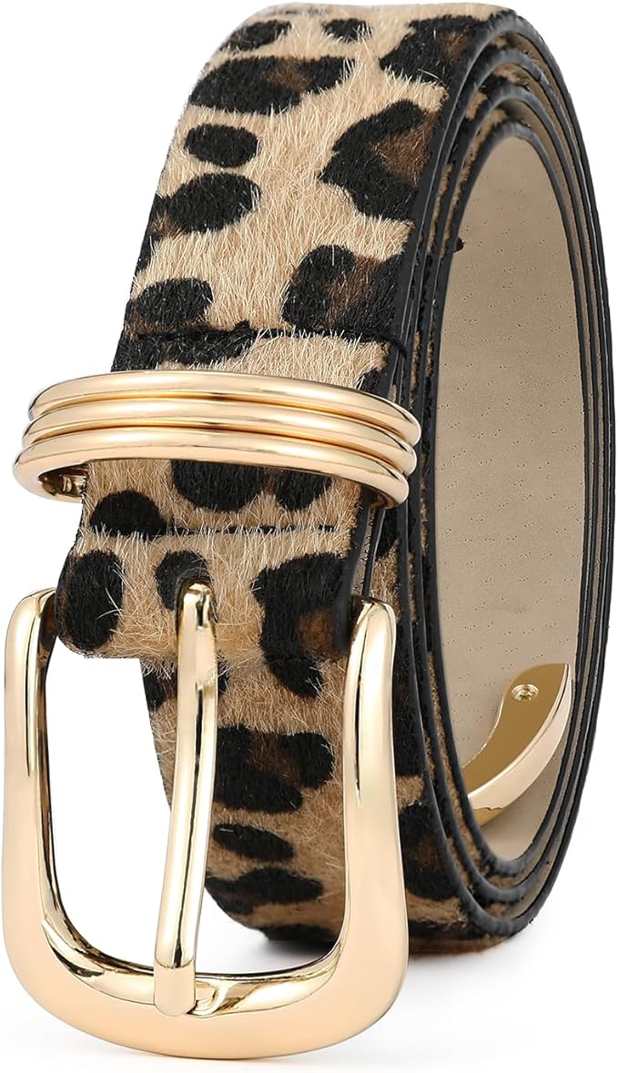 Belts for Women with Gold Buckle Faux Leather Belts Fashion Casual belts for jeans