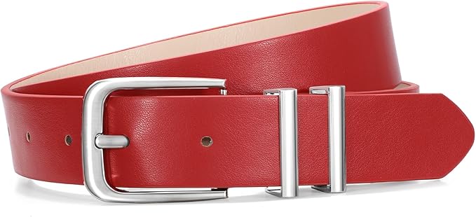 VONMELLI Women's Soft Faux Leather Belt for Jeans Pants Dress Fashion Ladies Waist Belt with Gold/Silvery Buckle
