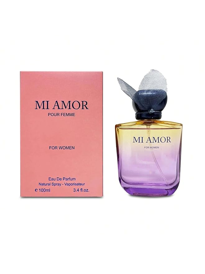 MI Amor Women Perfume Long Lating Eau De Parfum–Fresh And Trendy Natural Spray Fragrance For Effortless Chic 3.4 Fl Oz For Daily Used