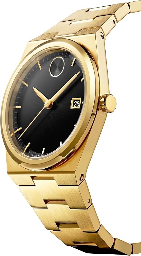 Movado Bold Quest Men's Sport Watch - Swiss Quartz Movement, Stainless Steel Link Bracelet - 5 ATM Water Resistance - Luxury Fashion Timepiece for Him - 40mm