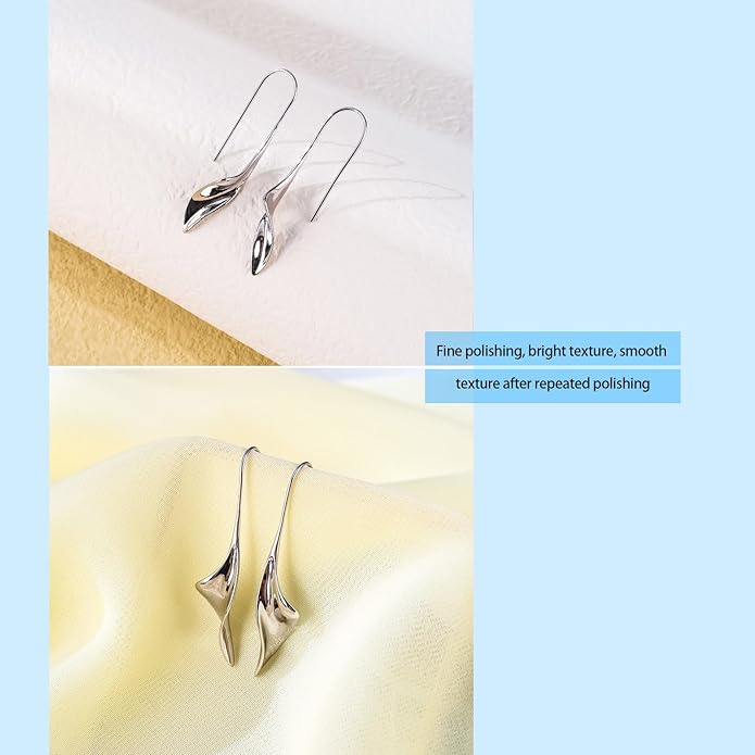 14K Gold Hoop Earrings for Women, Hypoallergenic Spiral Threader Gold Plated Dangle Earrings Fashion Jewelry，Gift for Women