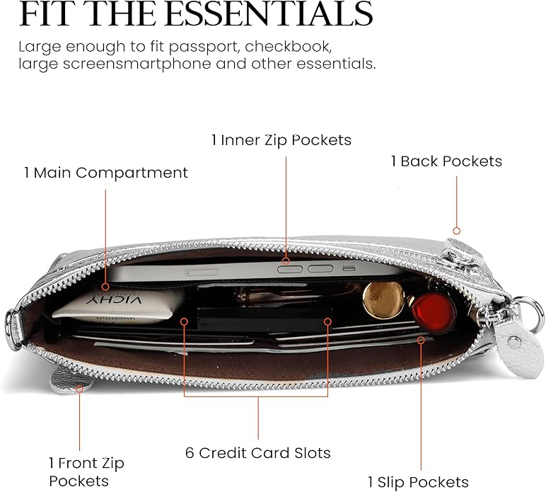 befen Genuine Leather Wristlet Clutch Wallet Purses with RFID Blocking, Small Crossbody Bags Shoulder Handbag for Women