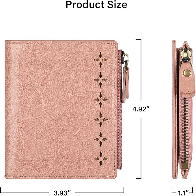 Lavemi Ultra Thin Small Compact Leather Womens Girls Wallets RFID Blocking Credit Card Holder for Women