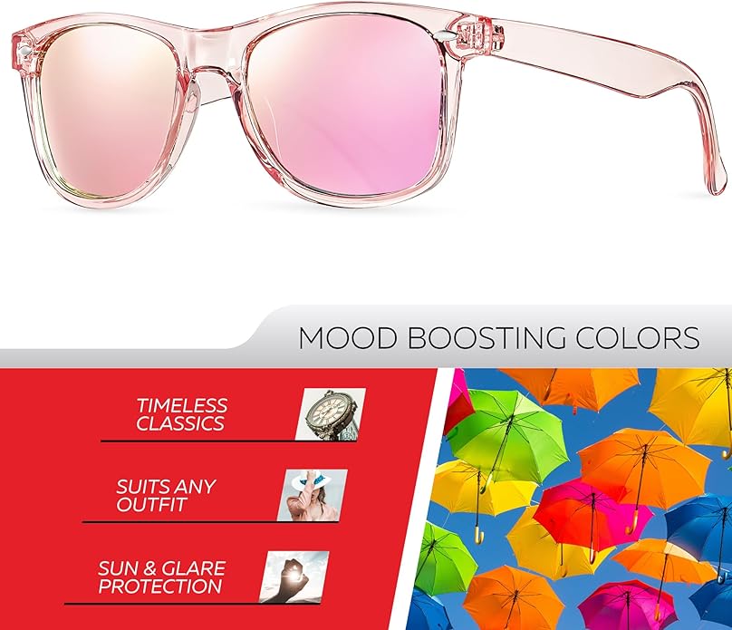 Retro Rewind Polarized Sunglasses for Men and Women - UV Protection Classic Sun Glasses