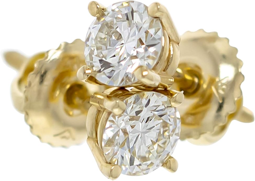 IGI Certified 14k Gold Lab-Grown Diamond Stud Earrings (I-J Color, VS2-SI1 Clarity)