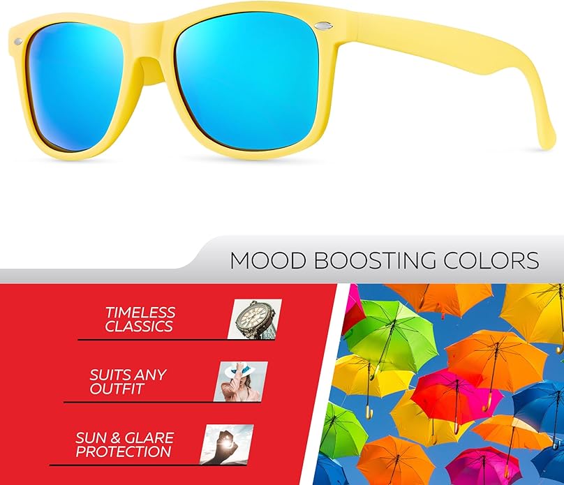 Retro Rewind Polarized Sunglasses for Men and Women - UV Protection Classic Sun Glasses