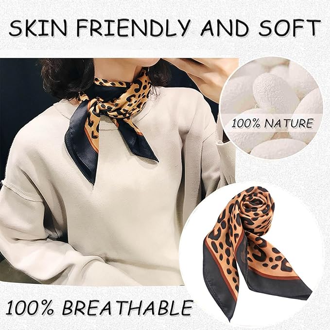 Dailyacc Hair Bandanas Scarf For Women Lightweight Fashion Neck Silk Satin Head Scarves For Sleeping Handbags Scarf