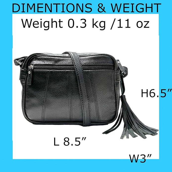 Cowhide Leather Women's Shoulder Purse Small Cross Body Organizer Bag with Many Pockets