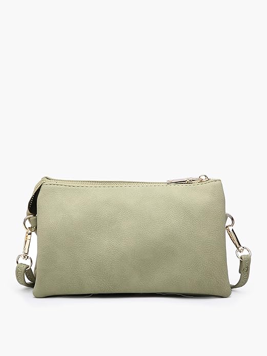 JEN & CO. Riley Small Crossbody Bags for Women Vegan Leather Wristlet Clutch Wallet Purses Handbags with 2 Straps